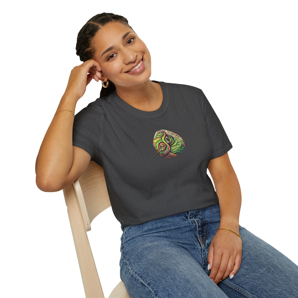 Psychedelic Green Mandala T-Shirt — Abstract Tribal Circle Art Tee #h84210