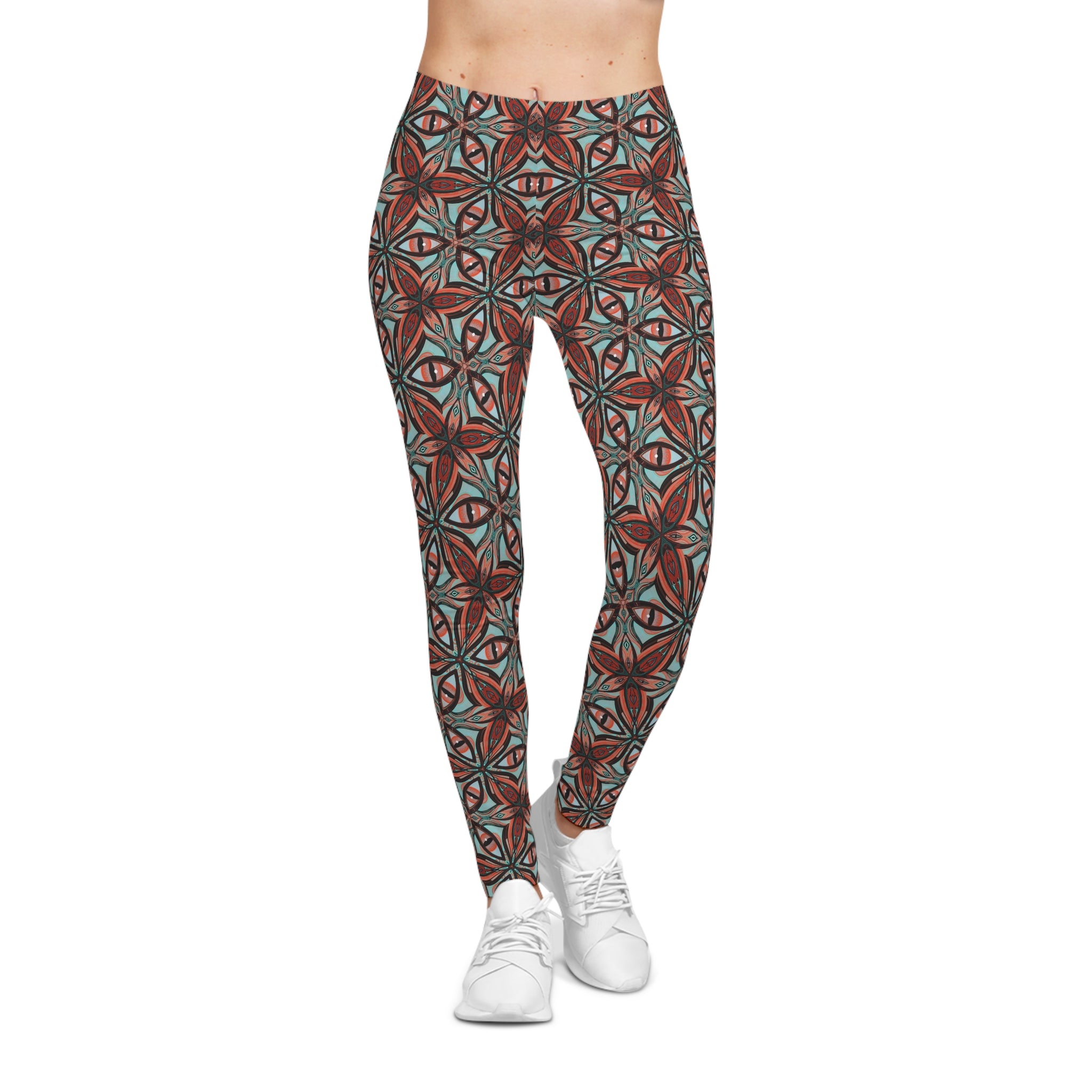 Boho Floral Mosaic Leggings — Women's All-Over Print Casual Leggings #l7