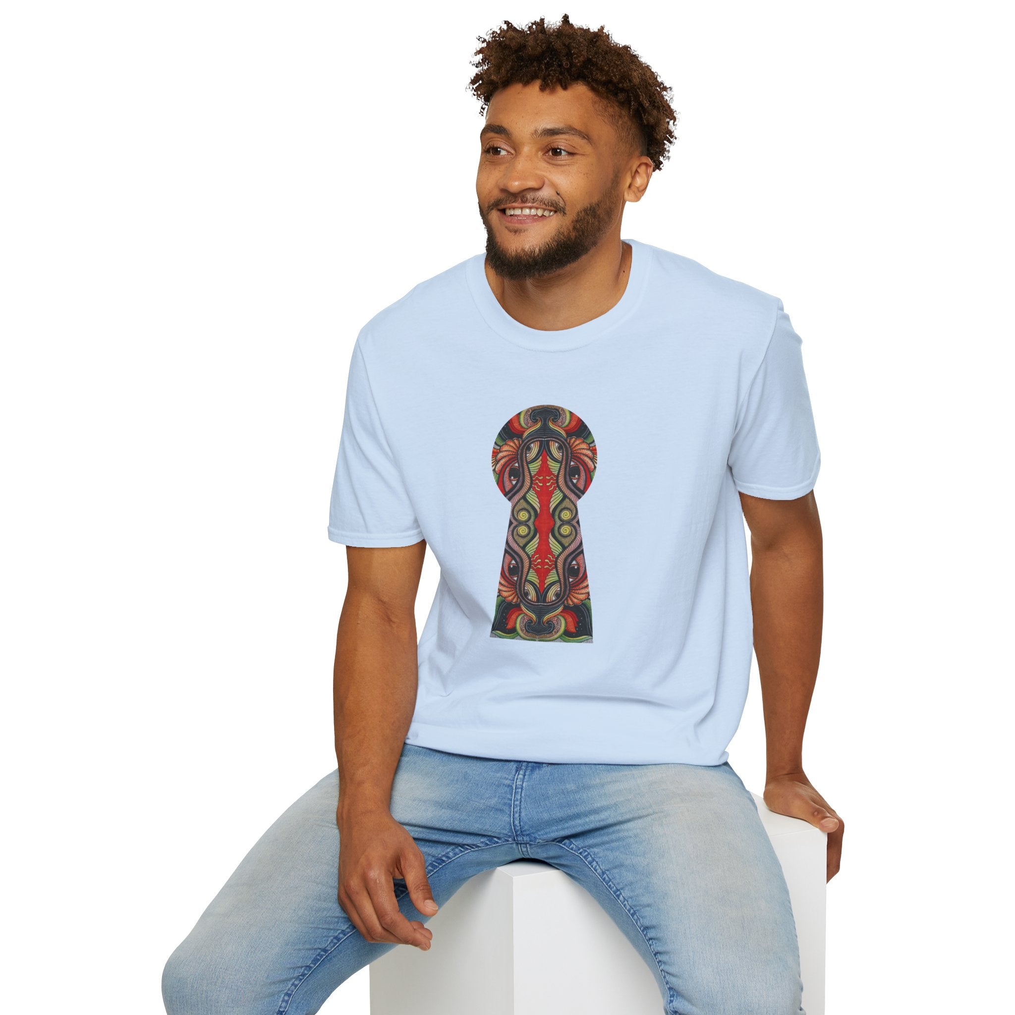 Keyhole & Star Psychedelic Graphic T-Shirt #fd763