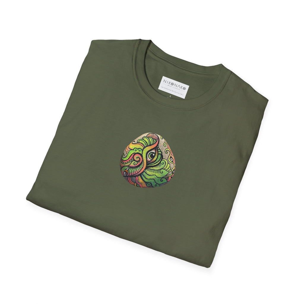 Psychedelic Green Mandala T-Shirt — Abstract Tribal Circle Art Tee #h84210