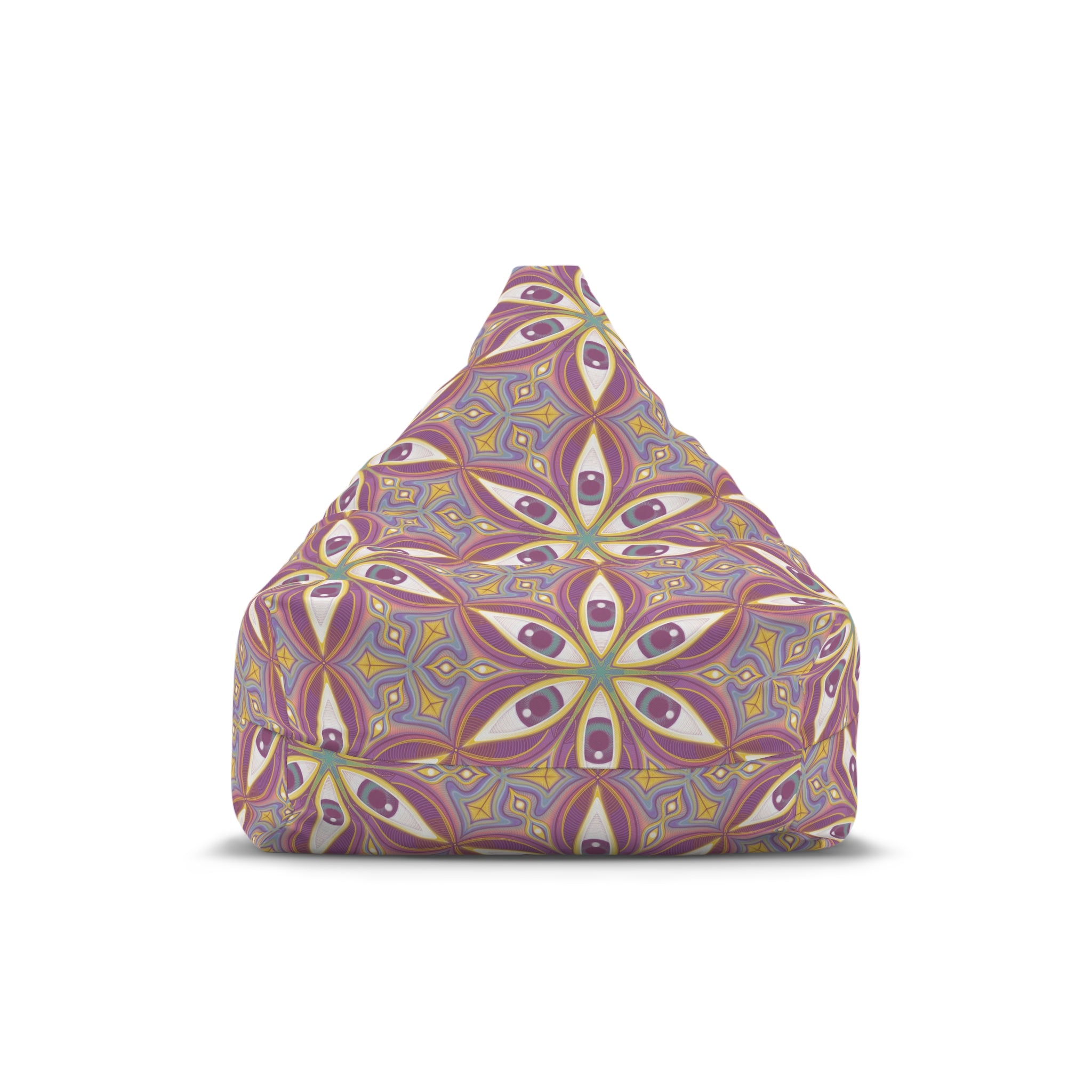 Bohemian Floral Pattern Bean Bag Cover — Retro Pink & Gold Mandala Accent #f68