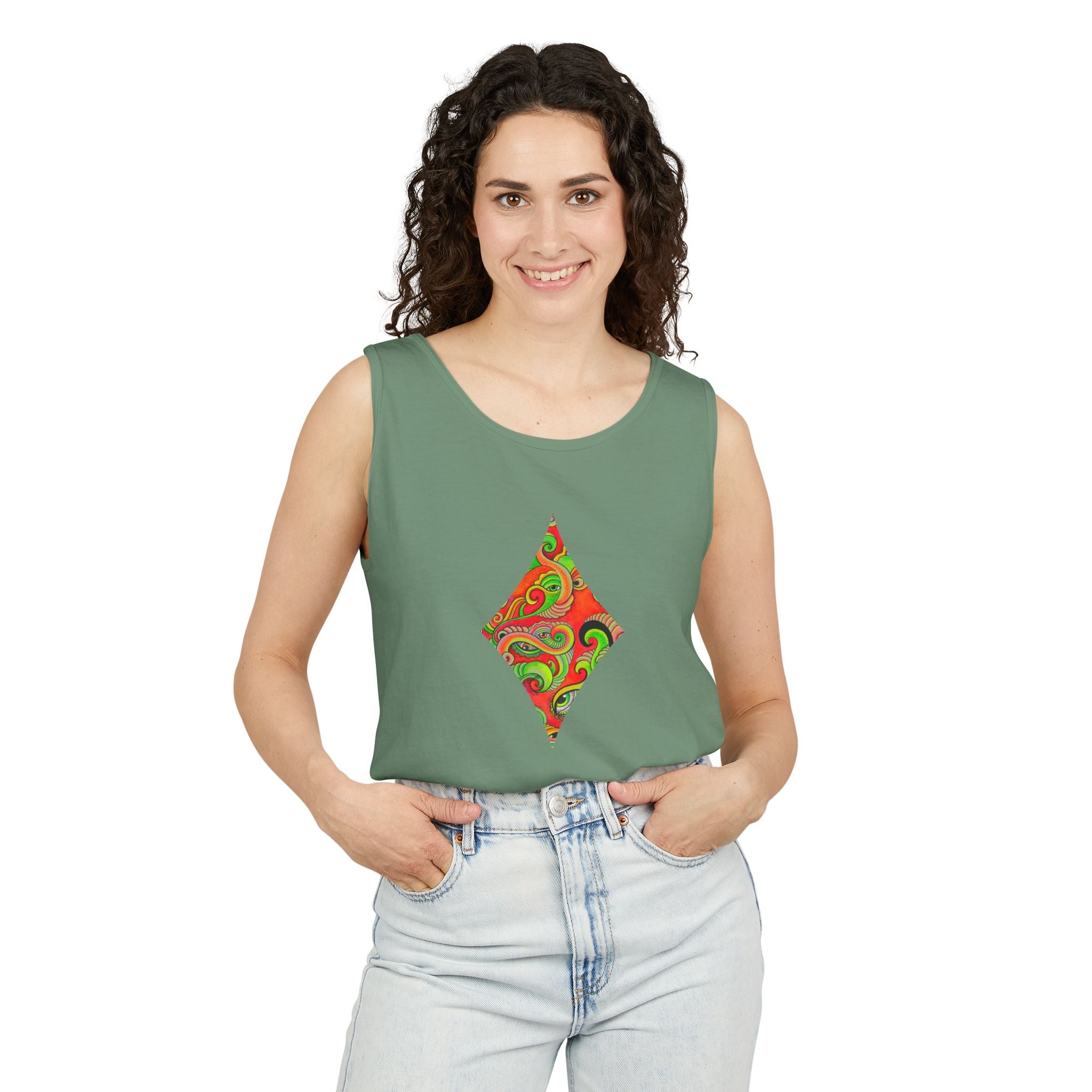 Psychedelic Paisley Cross Tank #t434567