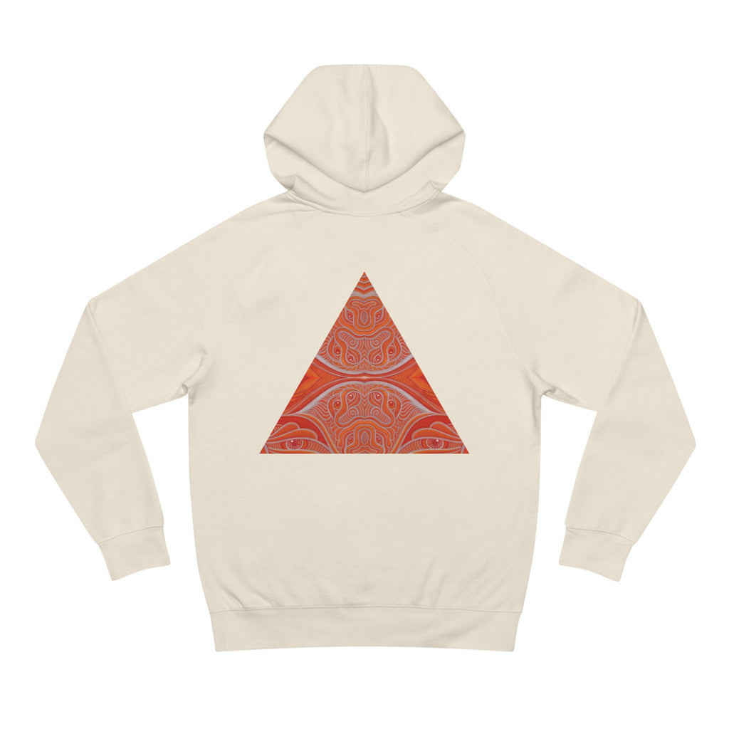 Keyhole & Diamond Pattern Hoodie — Abstract Red Paisley Graphic #yh099879