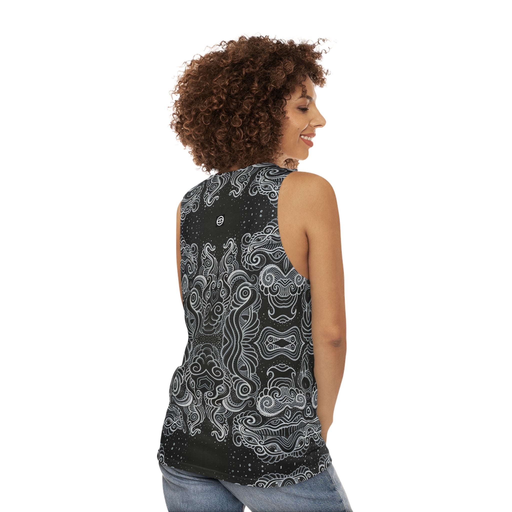Intricate Black & White Mandala Tank #t23