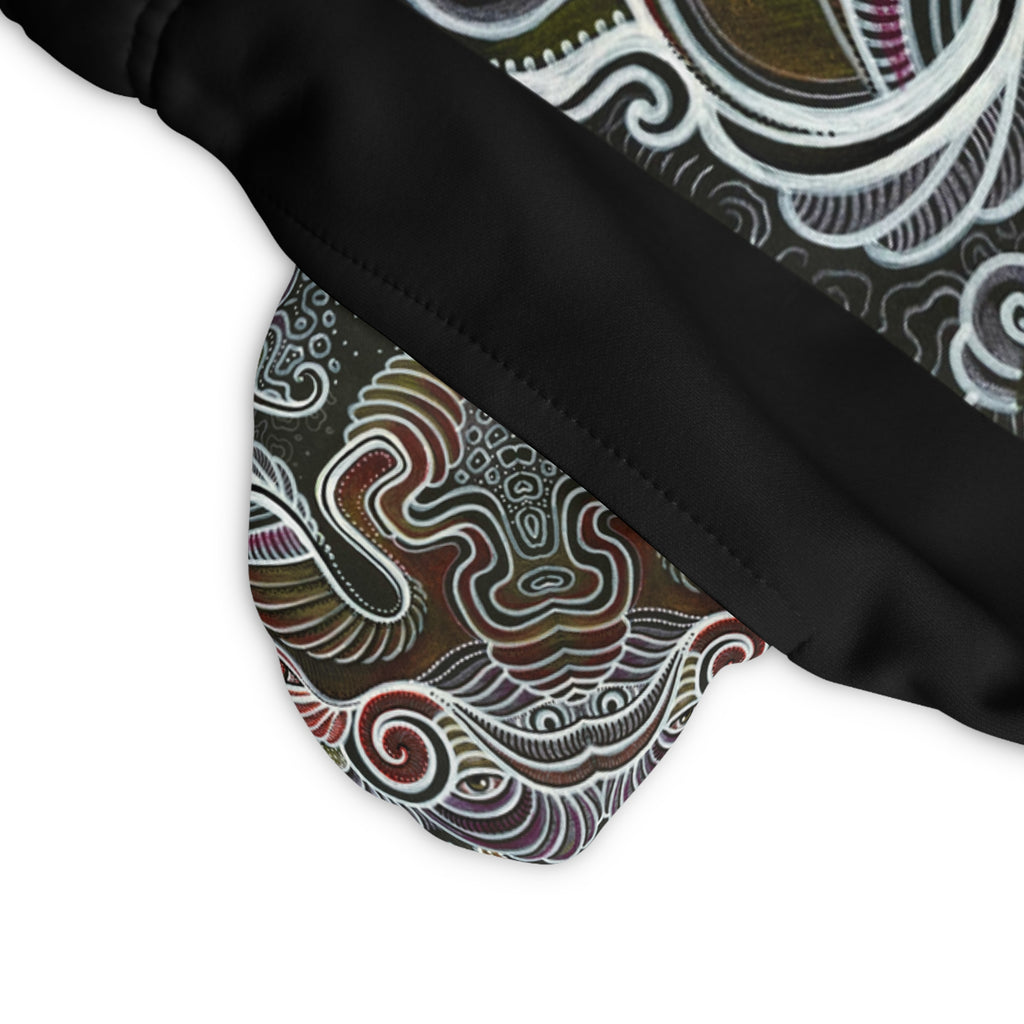 Men's Athletic Shorts with Abstract Swirl Panel – Black AOP Activewear #as3567