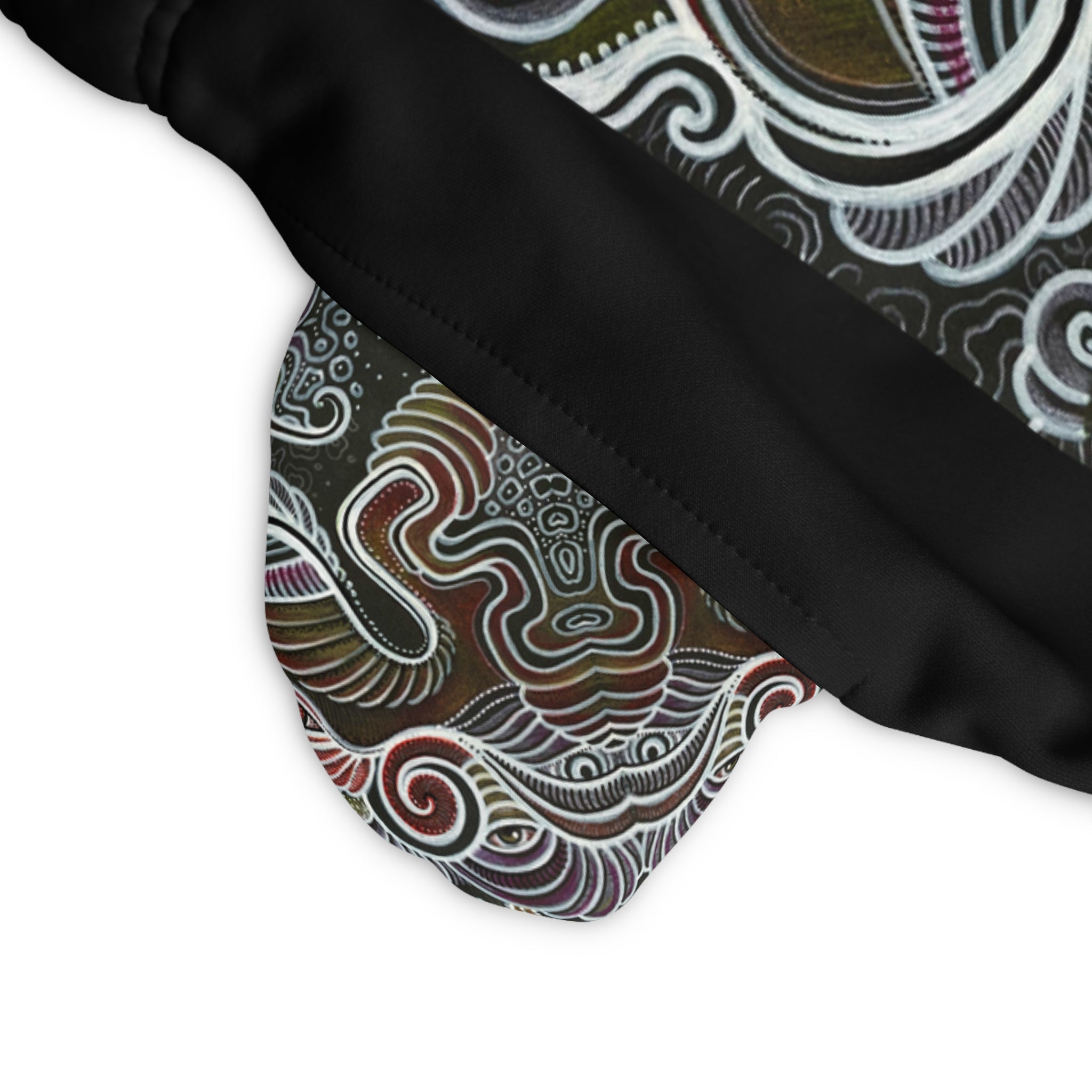 Men's Athletic Shorts with Abstract Swirl Panel – Black AOP Activewear #as3567