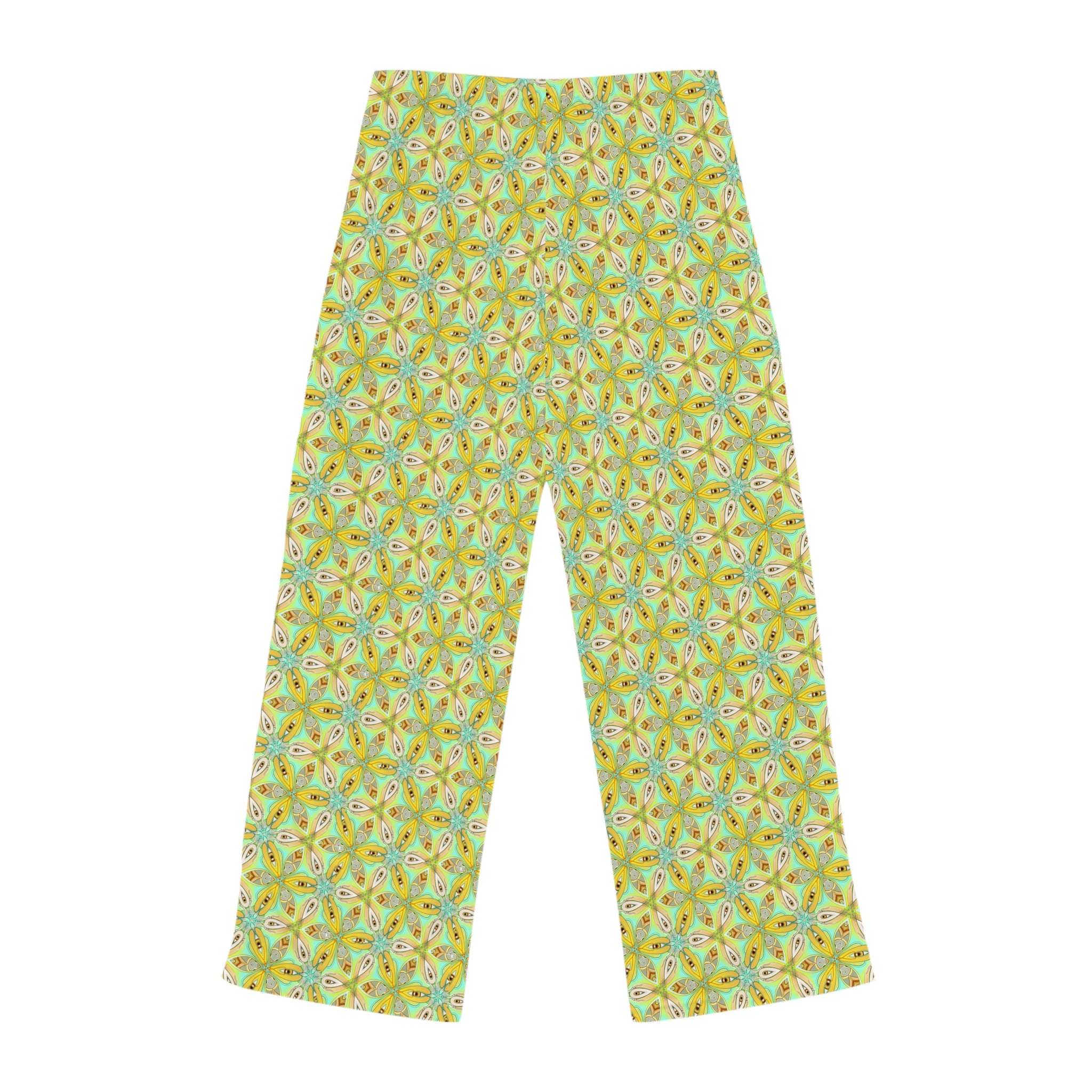 Floral Retro Tile Women's Pajama Pants – Soft All-Over Print Lounge Trousers #pp1
