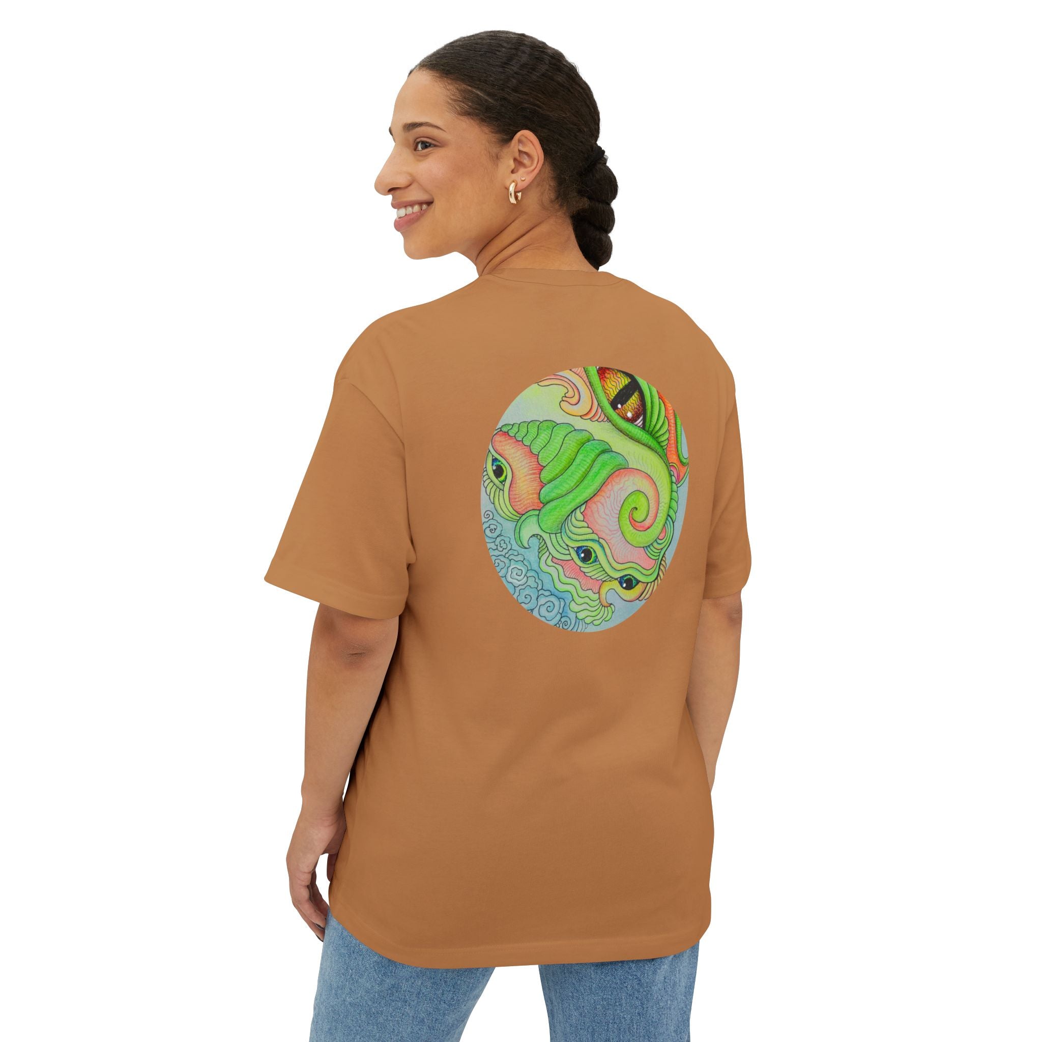 Psychedelic Triangle & Circle Graphic Tee — Retro Swirl Art T-Shirt #gr9523