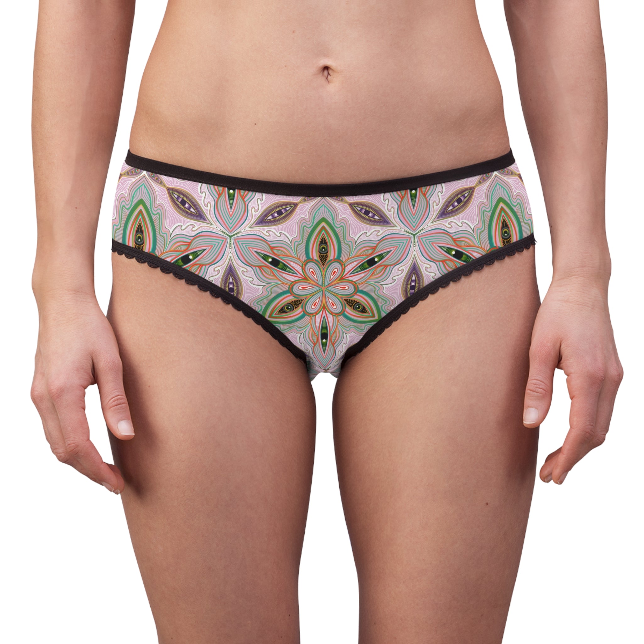 Floral Kaleidoscope Women's Briefs — Pastel Mandala Print. #bm1