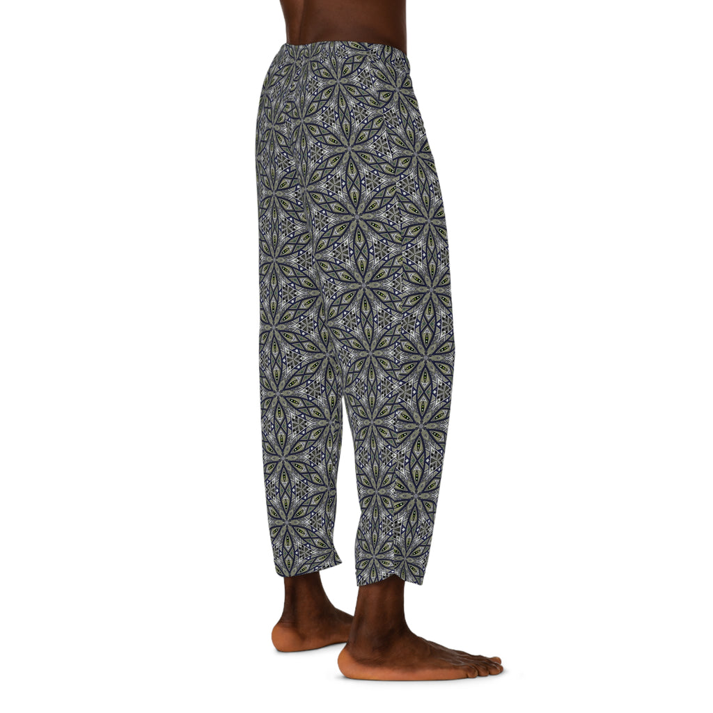 Men's Patterned Pajama Pants – Geometric Floral All-Over Print Lounge Pants #trc543