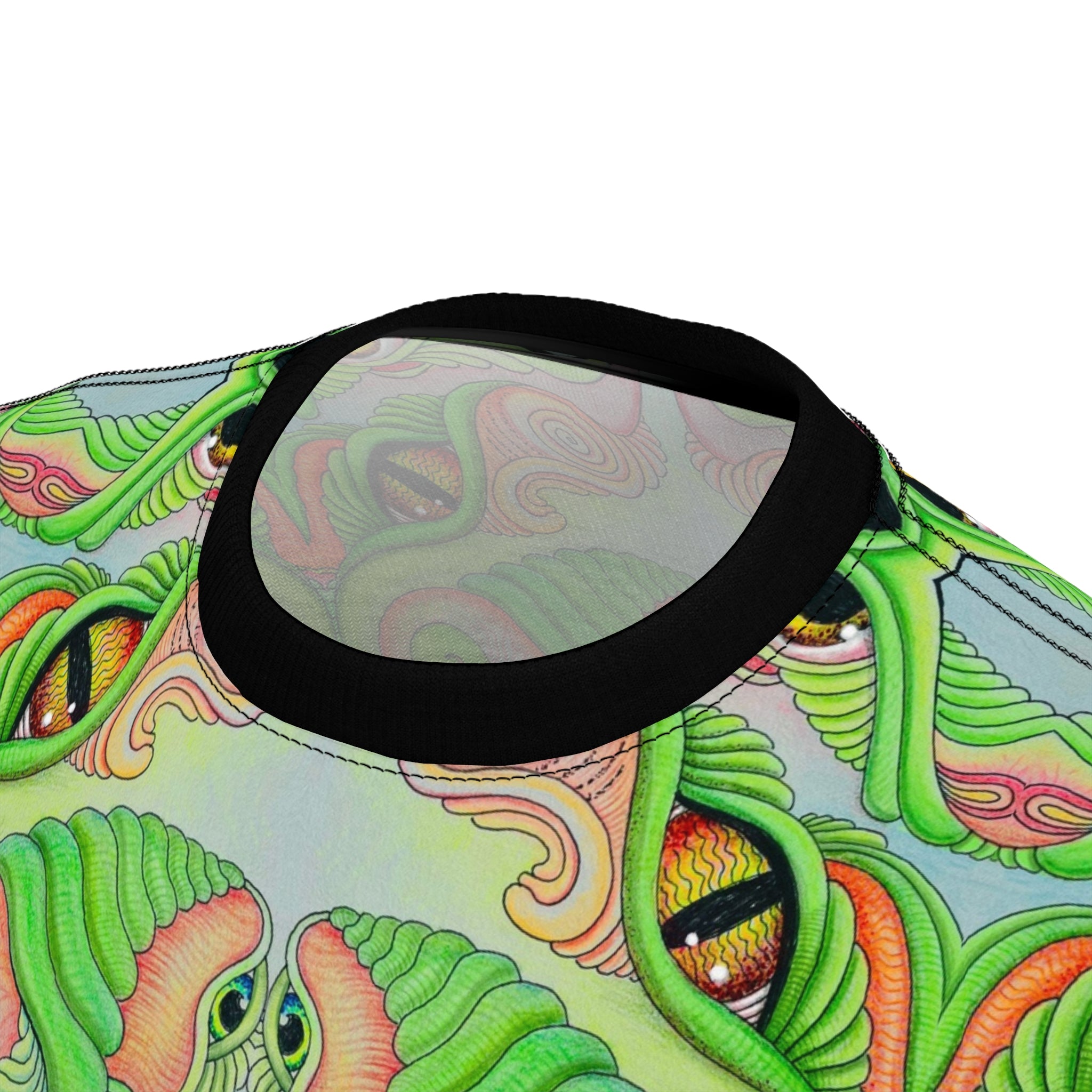 Psychedelic Green Kaleidoscope Tee — All-Over Print Cut & Sew Shirt #gf8754