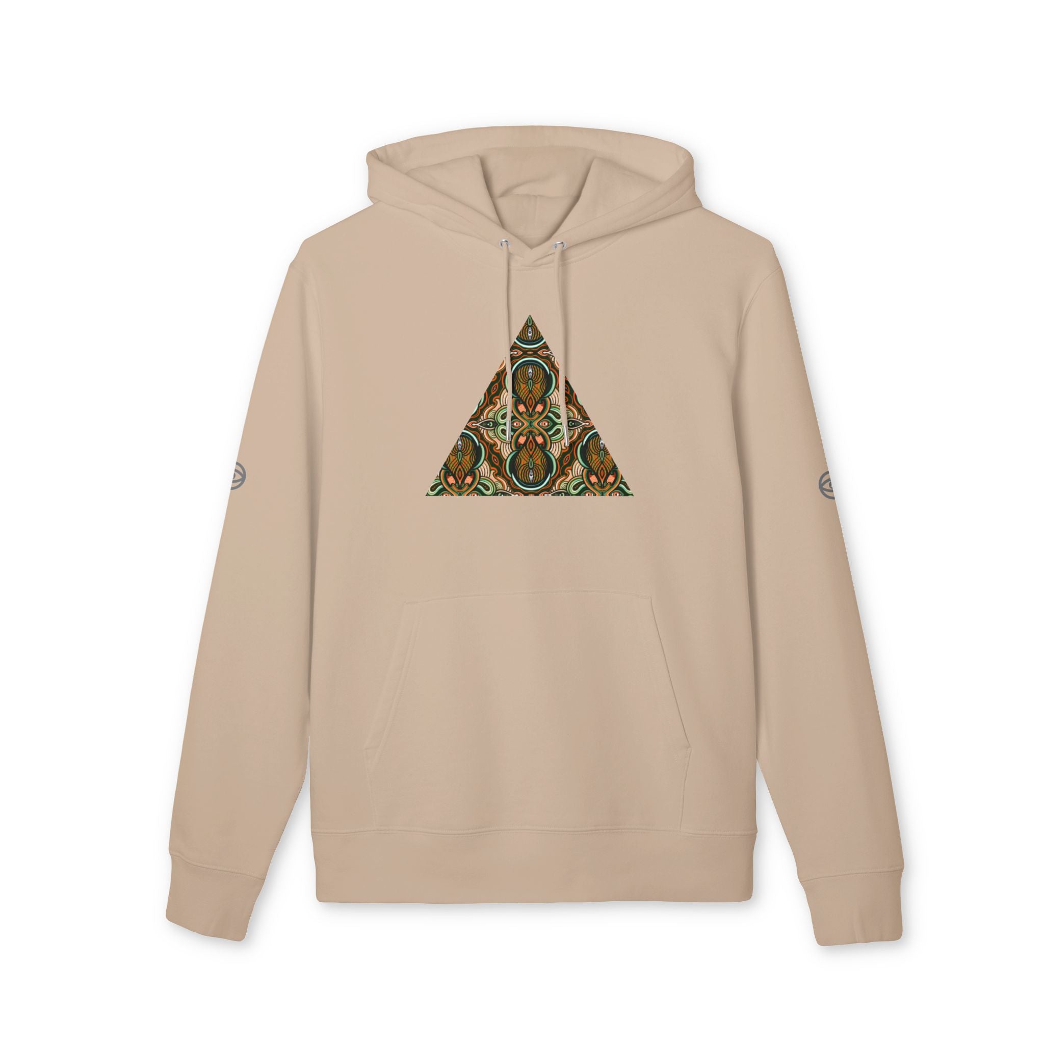 Geometric Tribal Pattern Hoodie — Earth Tone Triangle & Circle Art Sweatshirt #eh2