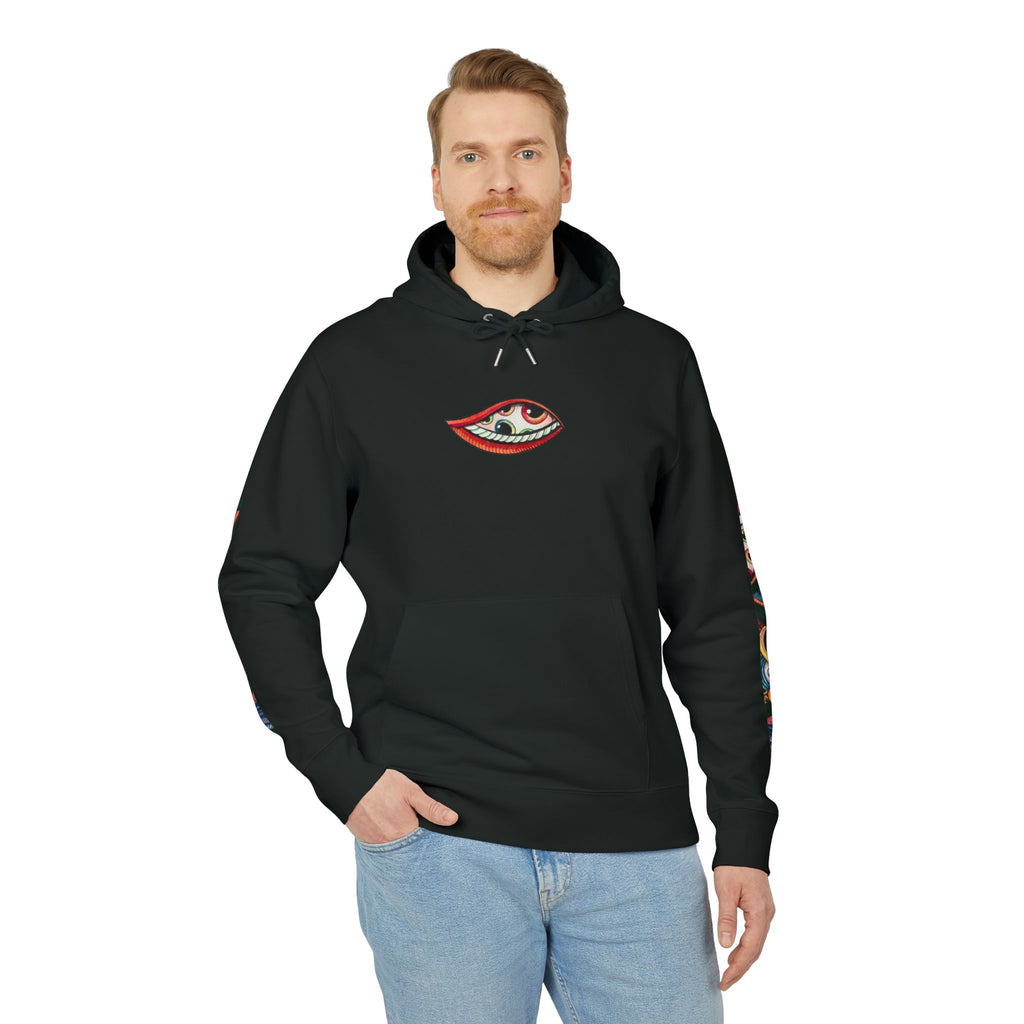 Graphic Hoodie — Colorful Psychedelic Lip & Swirl Design #h4334