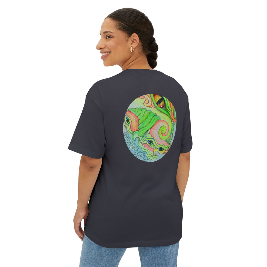 Psychedelic Triangle & Circle Graphic Tee — Retro Swirl Art T-Shirt #gr9523