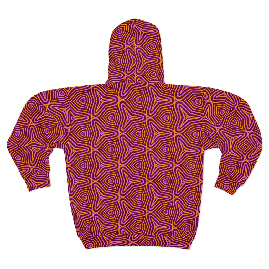 Psychedelic Geo Pattern Zip Hoodie #s65367i