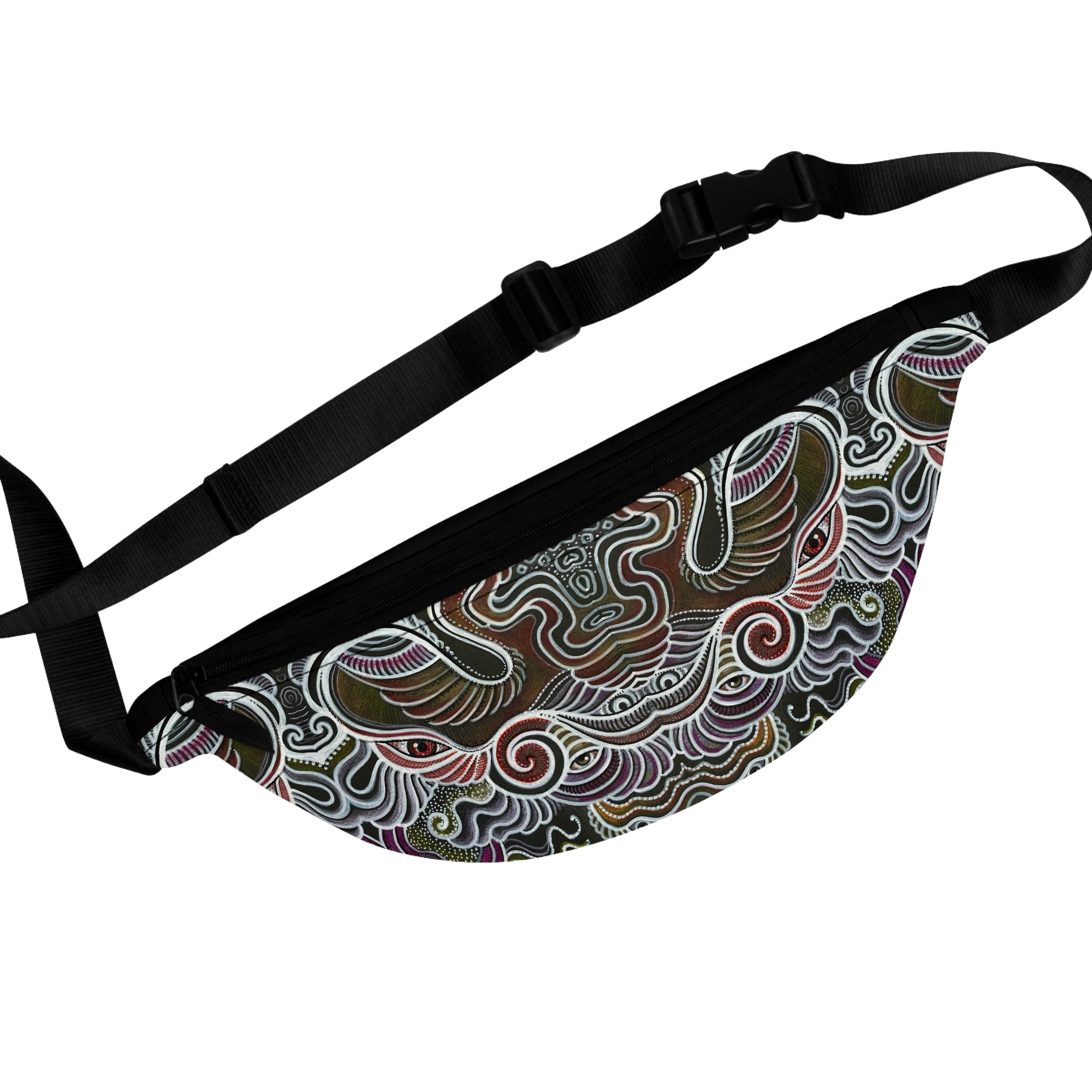 Abstract Swirl Fanny Pack — Boho Festival Waist Bag #fbs234