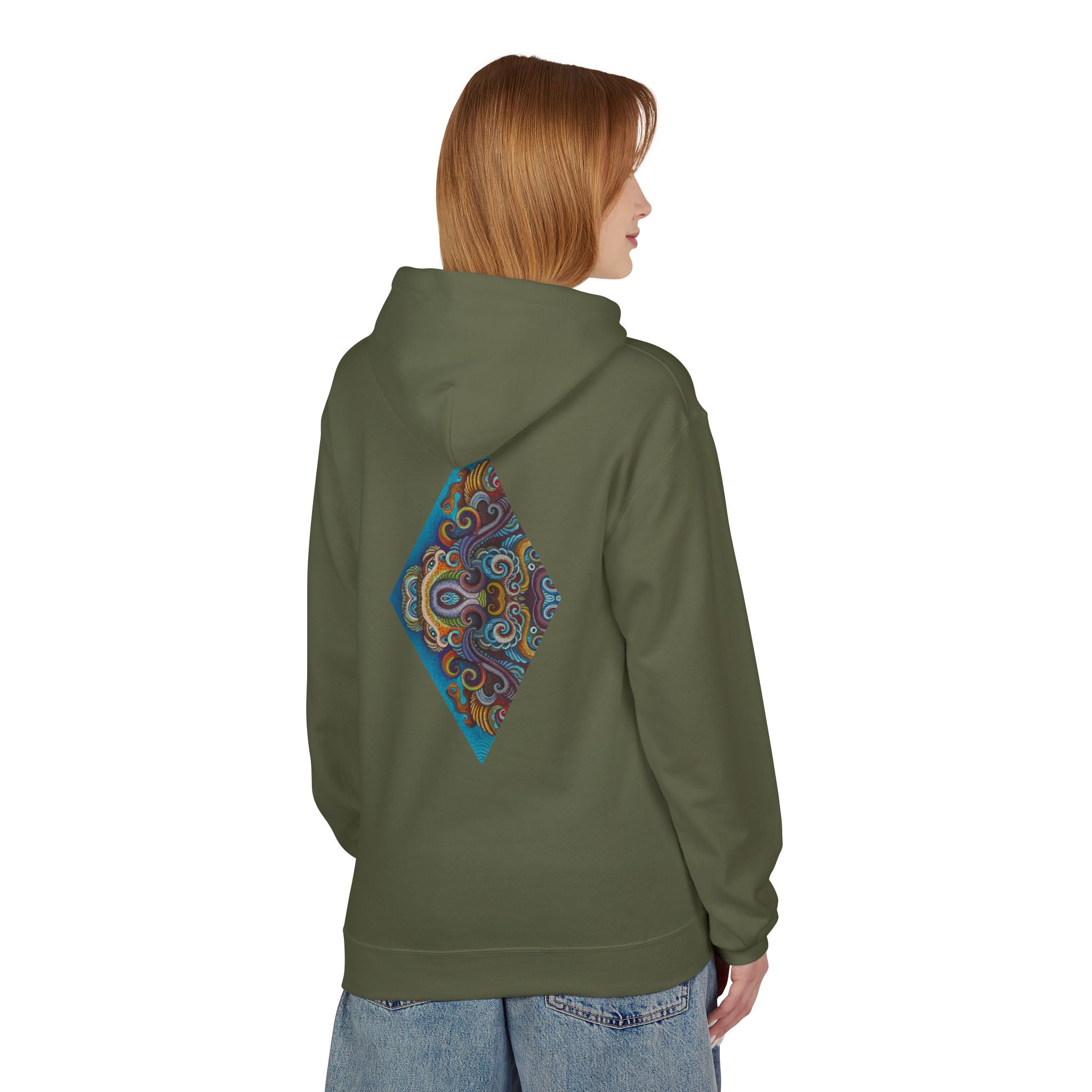 Hoodie — Colorful Geometric Tribal Diamond Print #g765889