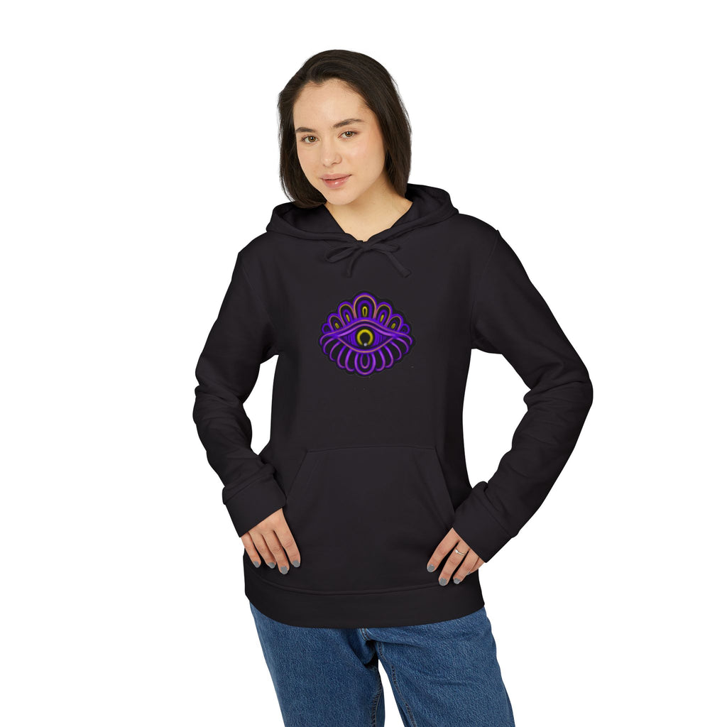 Blue Hoodie with Purple Paisley Chameleon Graphic — Casual Streetwear Pullover. #H1