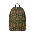 Patterned Backpack — Earthy Green Brown Mandala Design #bp5
