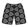 Black Bandana Print Board Shorts — Men's Surf & Swim Trunks #s124521