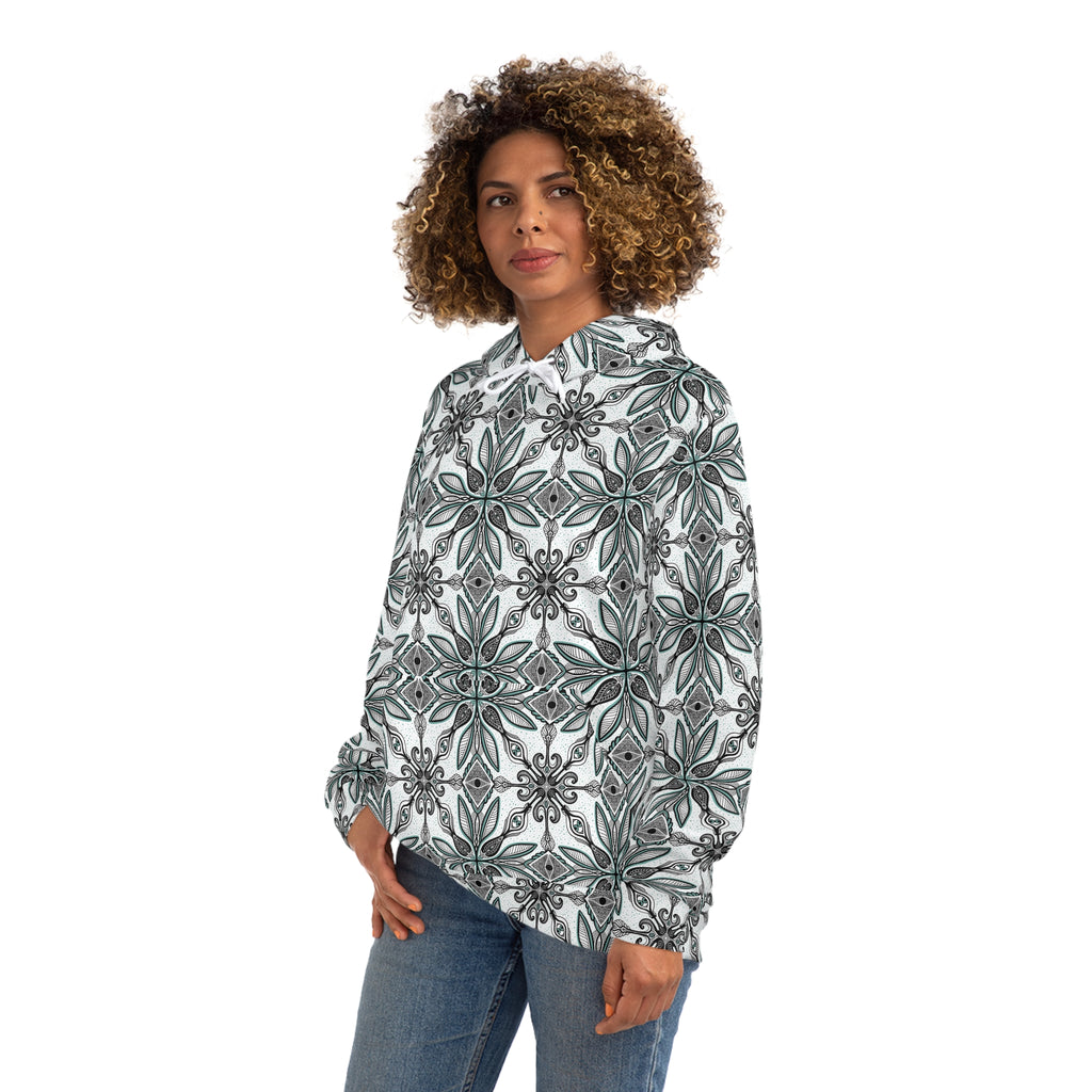 Floral Geometric All-Over-Print Hoodie #y987646