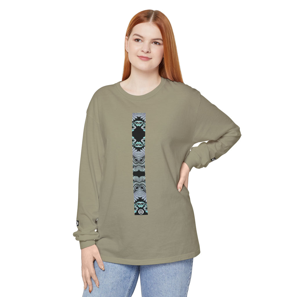 Men's/Women's Long Sleeve T-Shirt — Vertical Geometric Stripe Graphic #kjgd64258