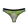 Green Psychedelic Pattern Thong — Women's Vibrant All-Over-Print Underwear #jg6632