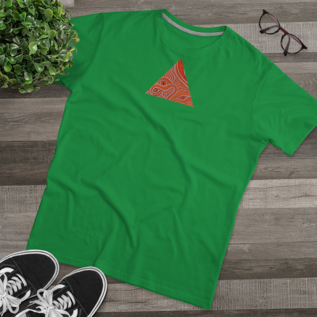 Men's Tee — Red Geometric Triangle Pattern #dm52986
