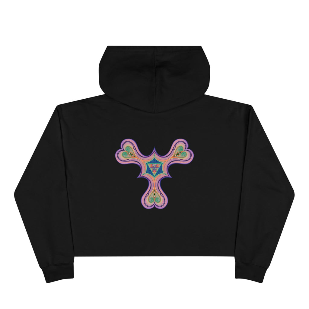 Boho Heart Mandala Crop Hoodie — Psychedelic Floral Tribal Graphic  #chpf3