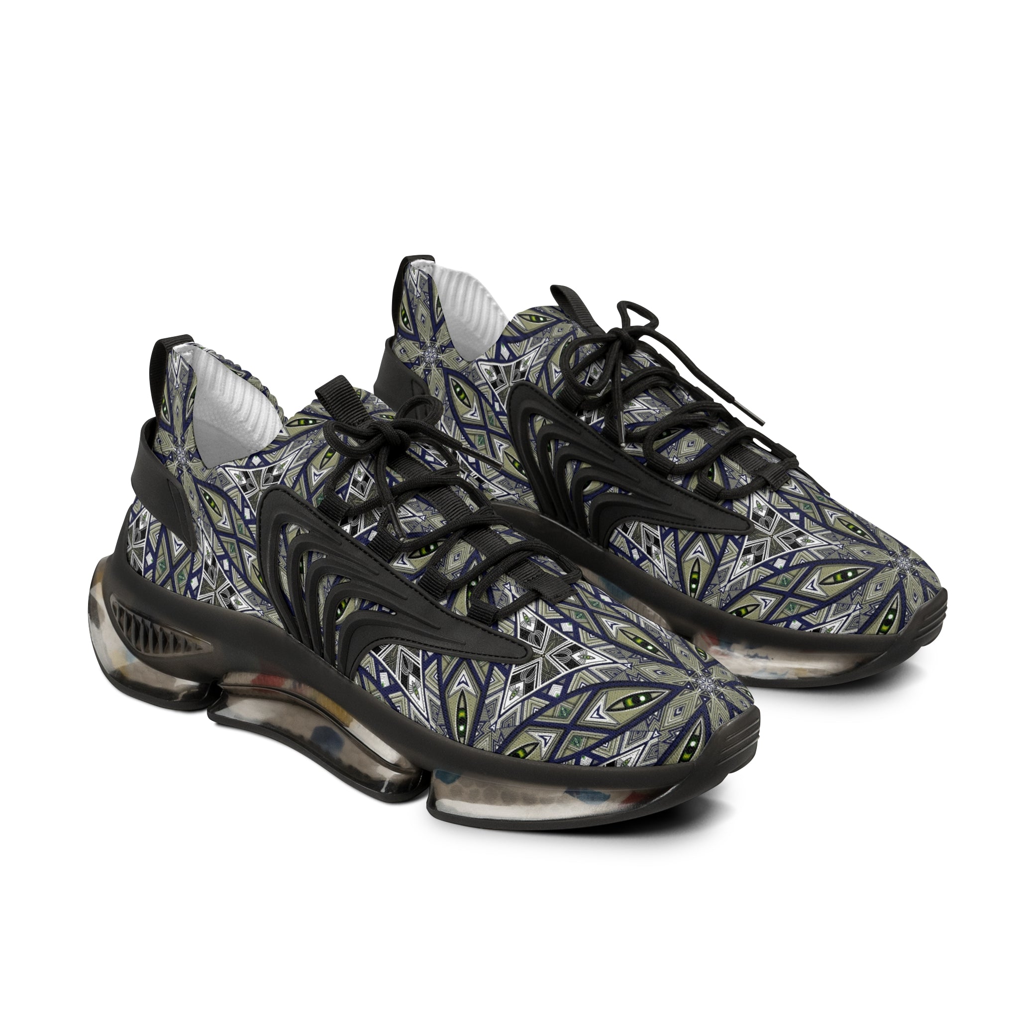 Kaleidoscope Geo Mesh Sneakers — Men's Patterned Athletic Shoes