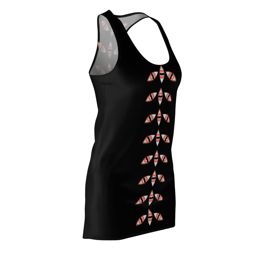 Racerback Dress with Gothic Cat Eye Stripe – Spooky Night Aesthetic #f2356124