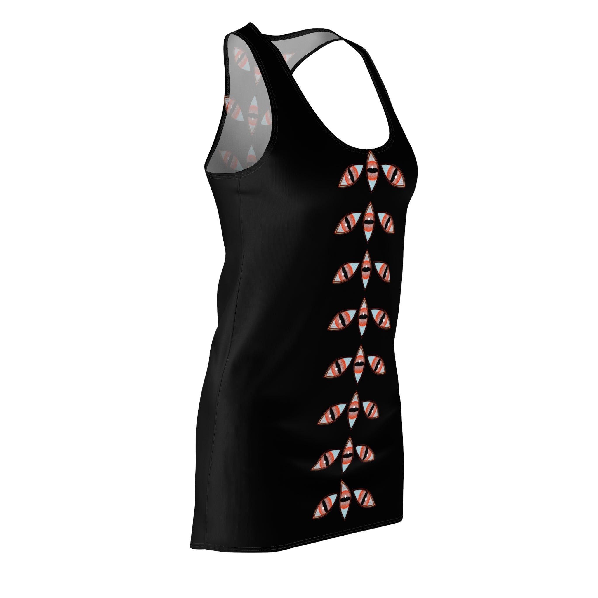 Racerback Dress with Gothic Cat Eye Stripe – Spooky Night Aesthetic #f2356124
