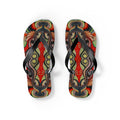 Boho Tribal Floral Flip Flops — Colorful Psychedelic Summer Sandals #f