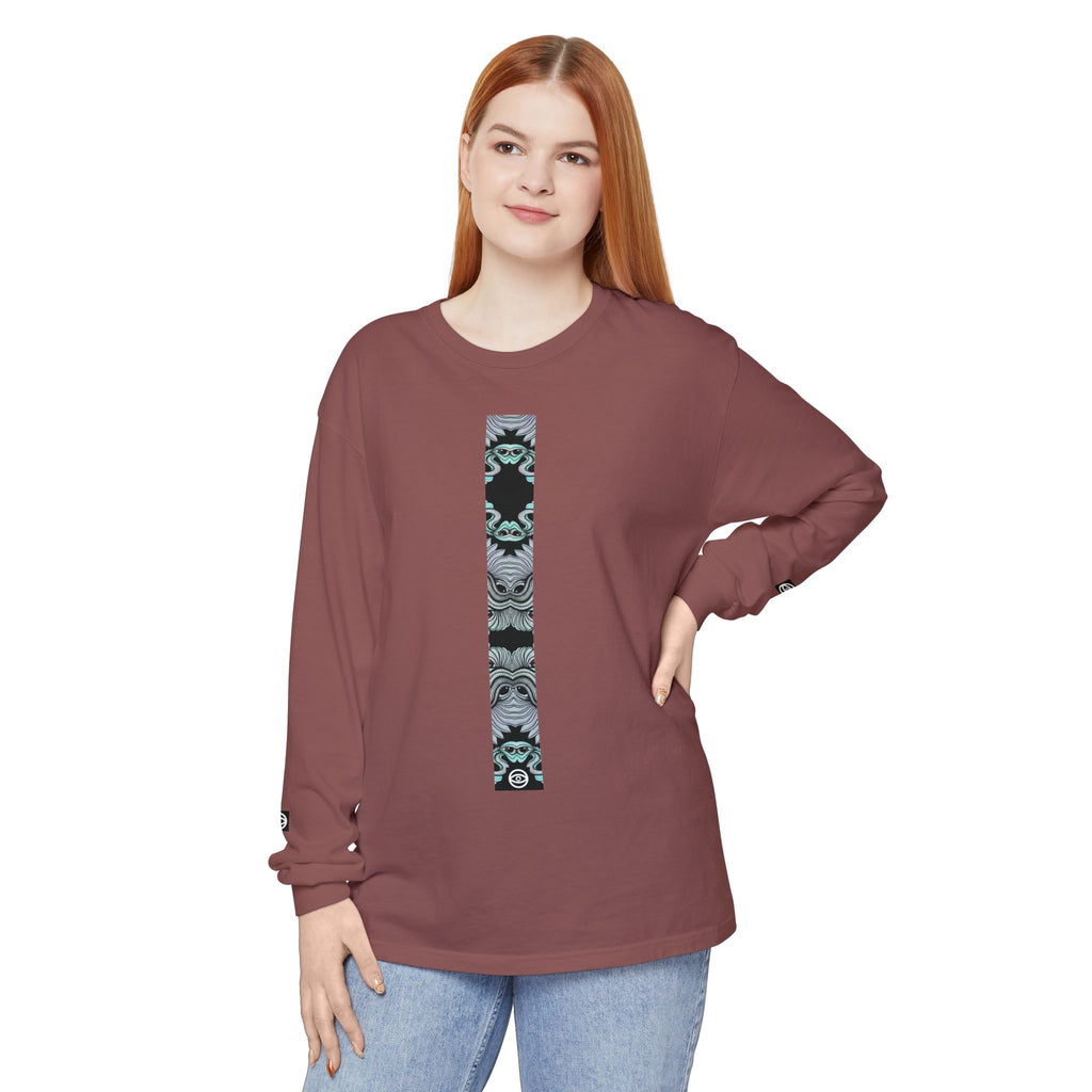 Men's/Women's Long Sleeve T-Shirt — Vertical Geometric Stripe Graphic #kjgd64258