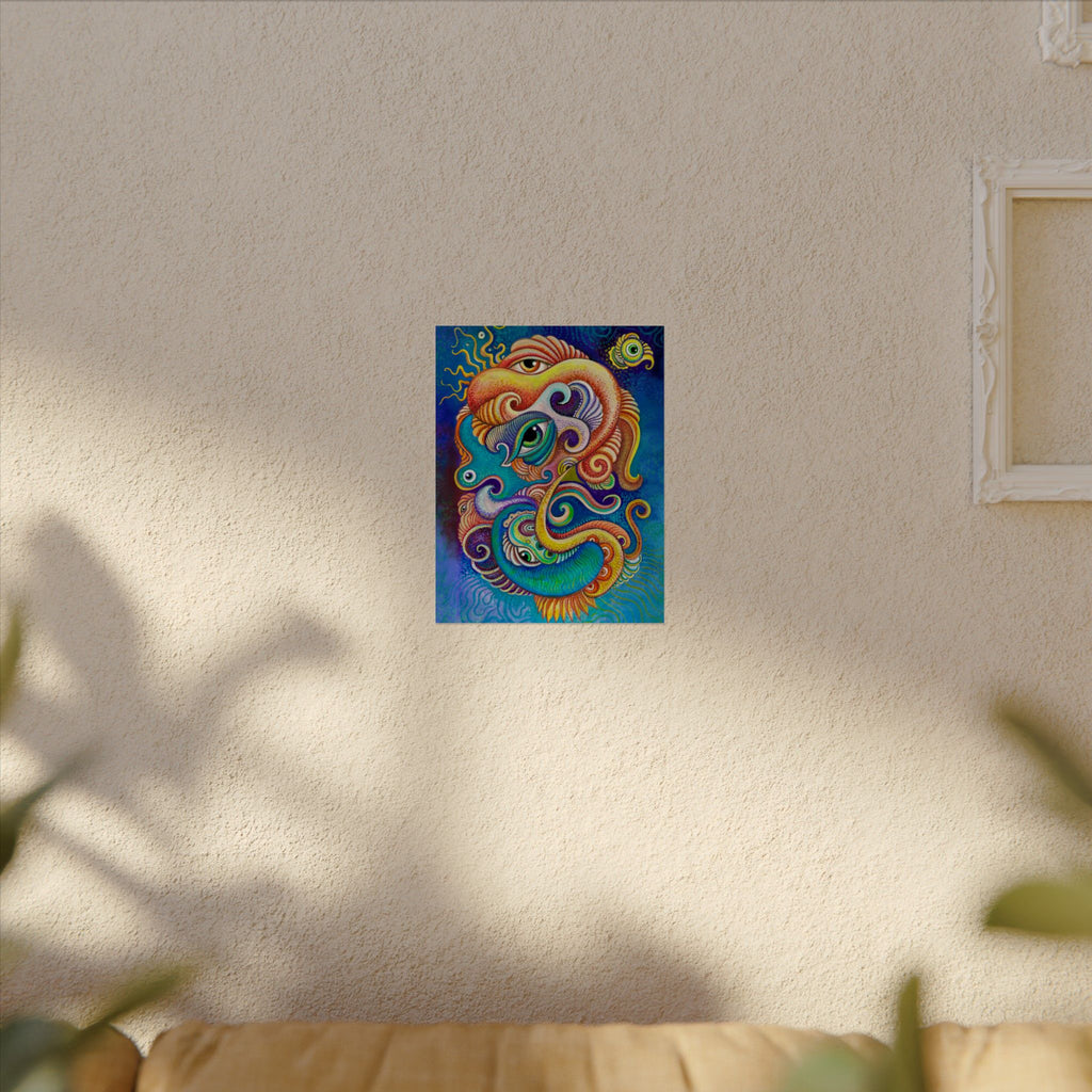 Abstract Psychedelic Watercolor Poster — Textured Matte Art Print #wp2