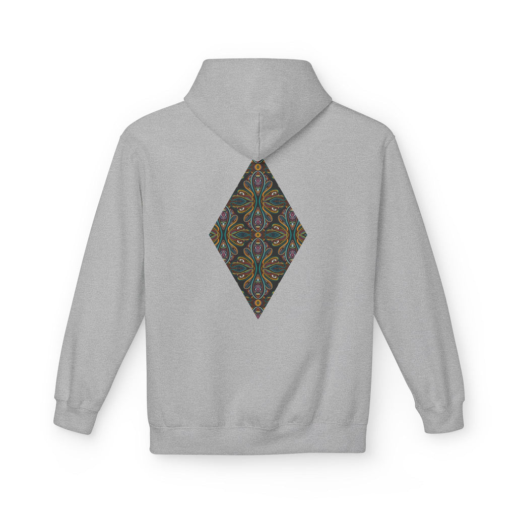 Geometric Mosaic Triangle Hoodie — Decorative Pattern Pullover #i865678