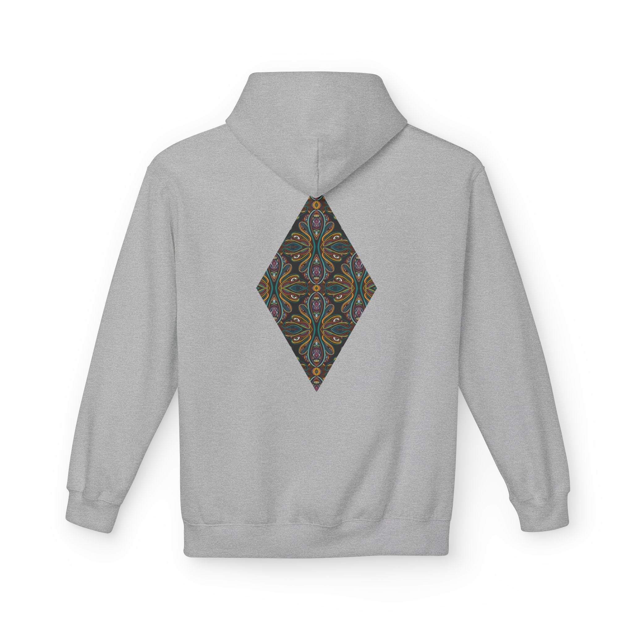 Geometric Mosaic Triangle Hoodie — Decorative Pattern Pullover #i865678