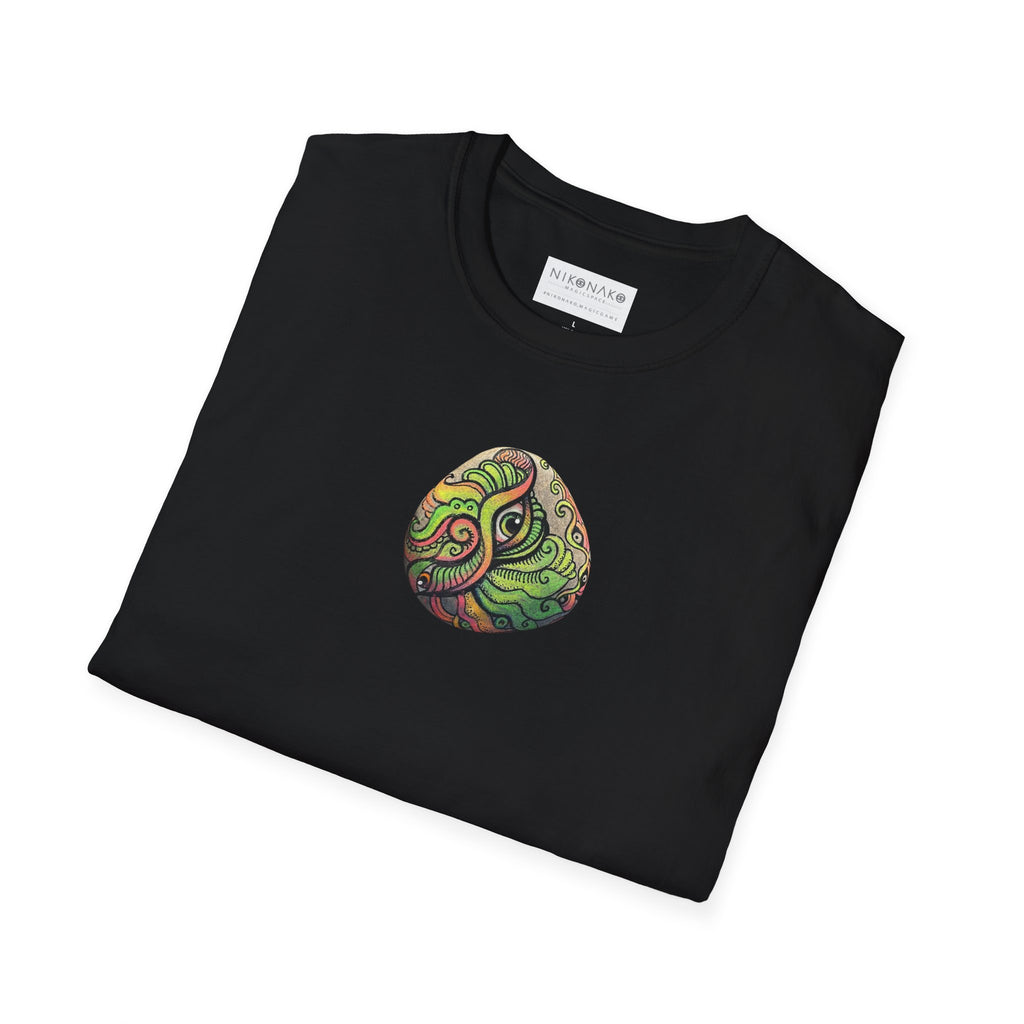 Psychedelic Green Mandala T-Shirt — Abstract Tribal Circle Art Tee #h84210