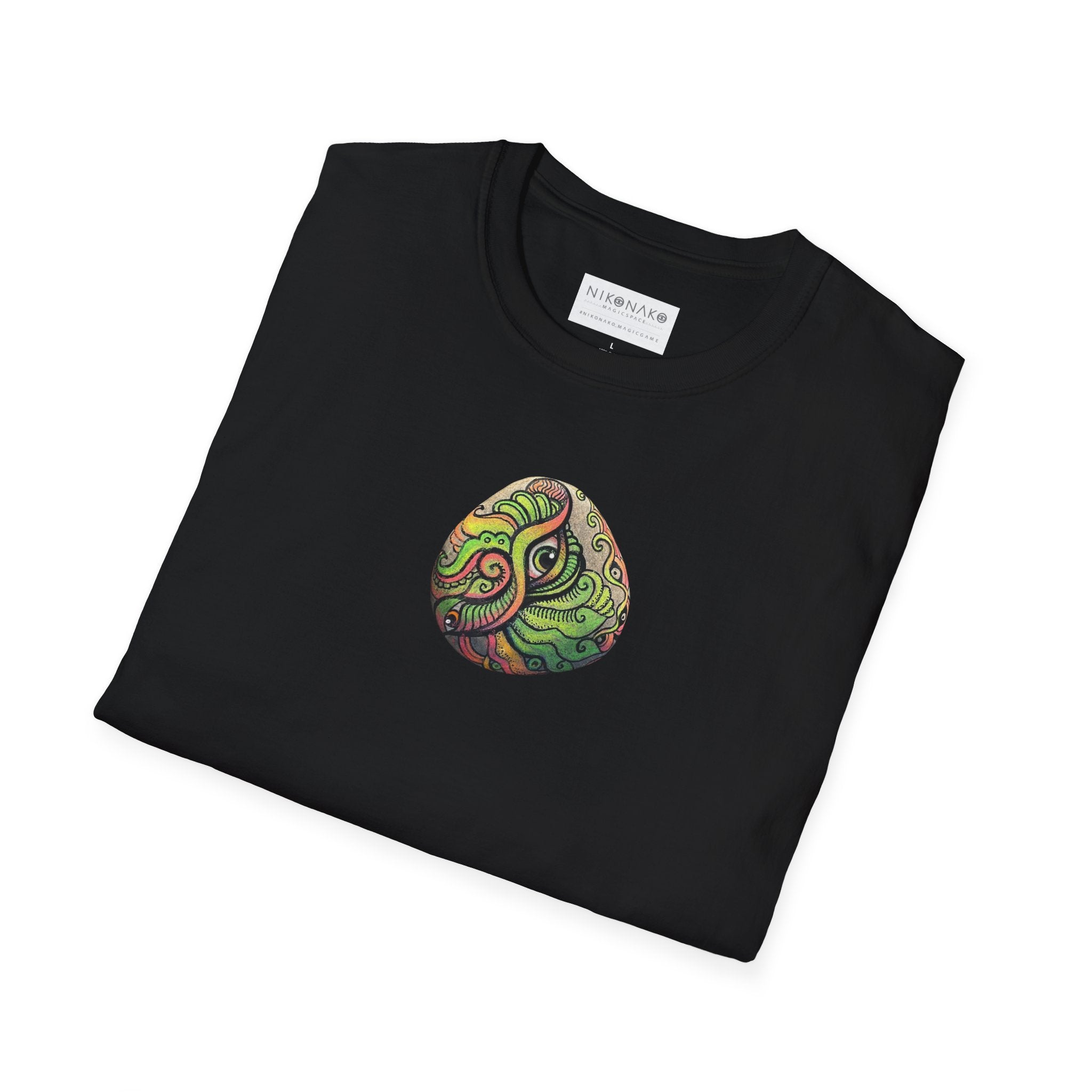 Psychedelic Green Mandala T-Shirt — Abstract Tribal Circle Art Tee #h84210