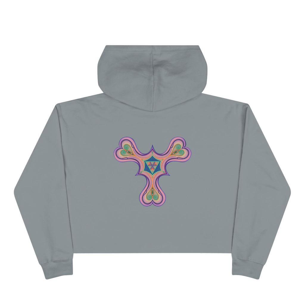 Boho Heart Mandala Crop Hoodie — Psychedelic Floral Tribal Graphic  #chpf3