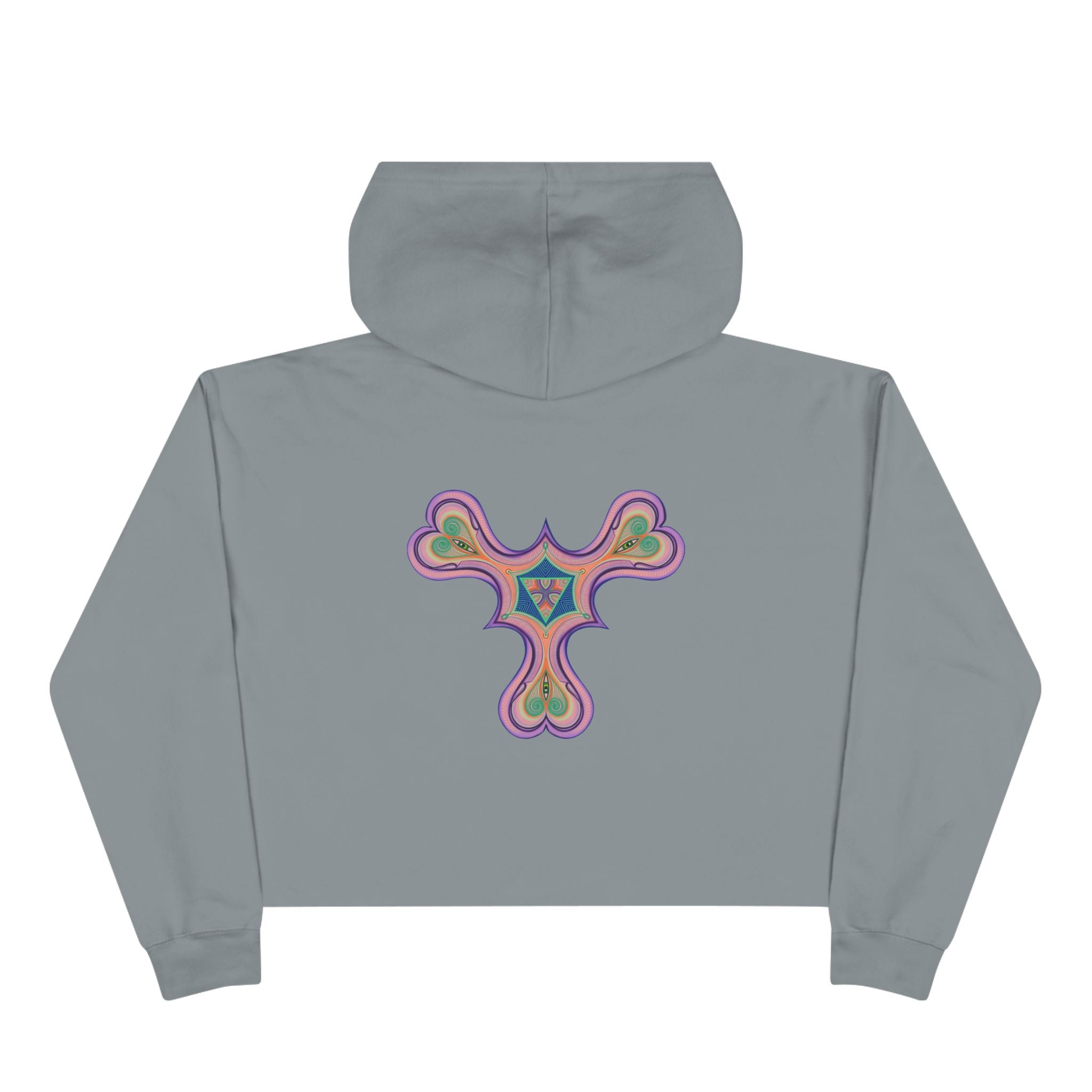 Boho Heart Mandala Crop Hoodie — Psychedelic Floral Tribal Graphic  #chpf3