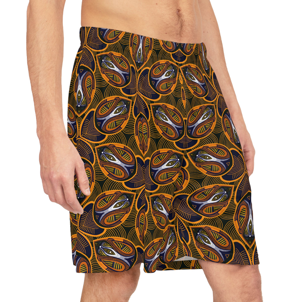 Ethnic Pattern Basketball Shorts – Retro Tribal All-Over Print #8k8833