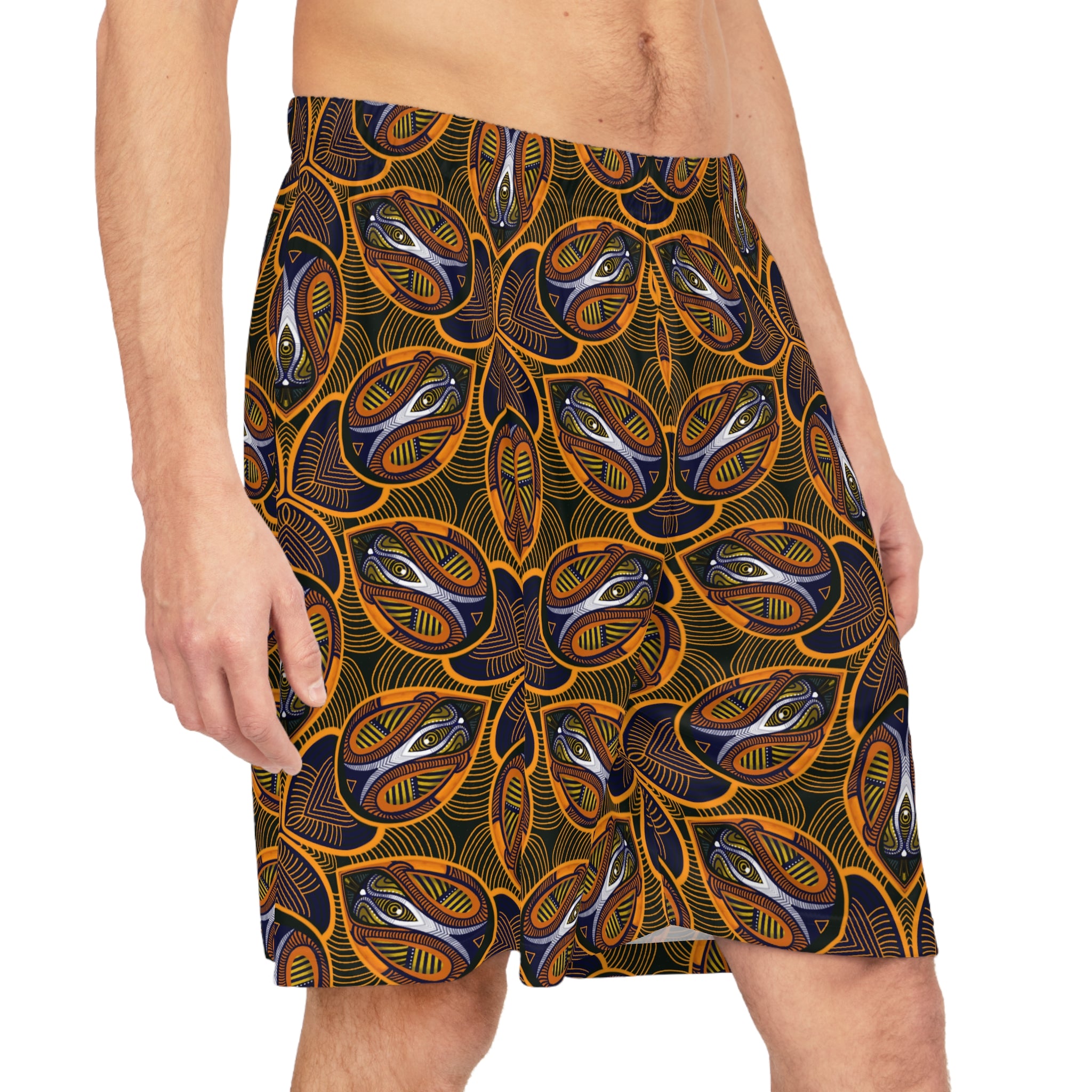 Ethnic Pattern Basketball Shorts – Retro Tribal All-Over Print #8k8833