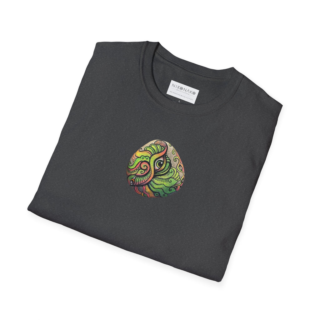 Psychedelic Green Mandala T-Shirt — Abstract Tribal Circle Art Tee #h84210
