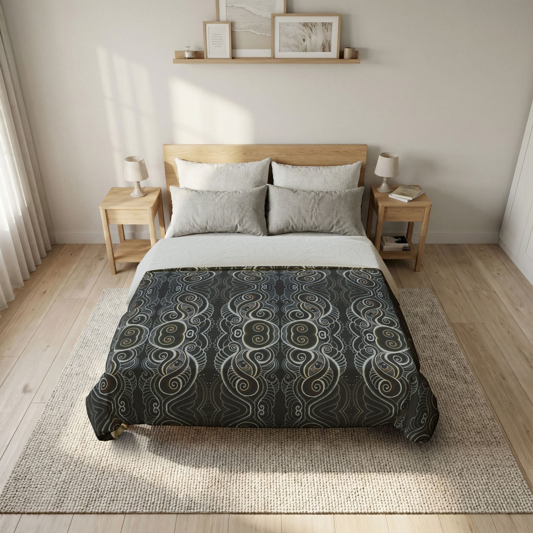 Duvet Cover — Dark Ornate Celtic Knot Pattern Cotton Duvet #j2321