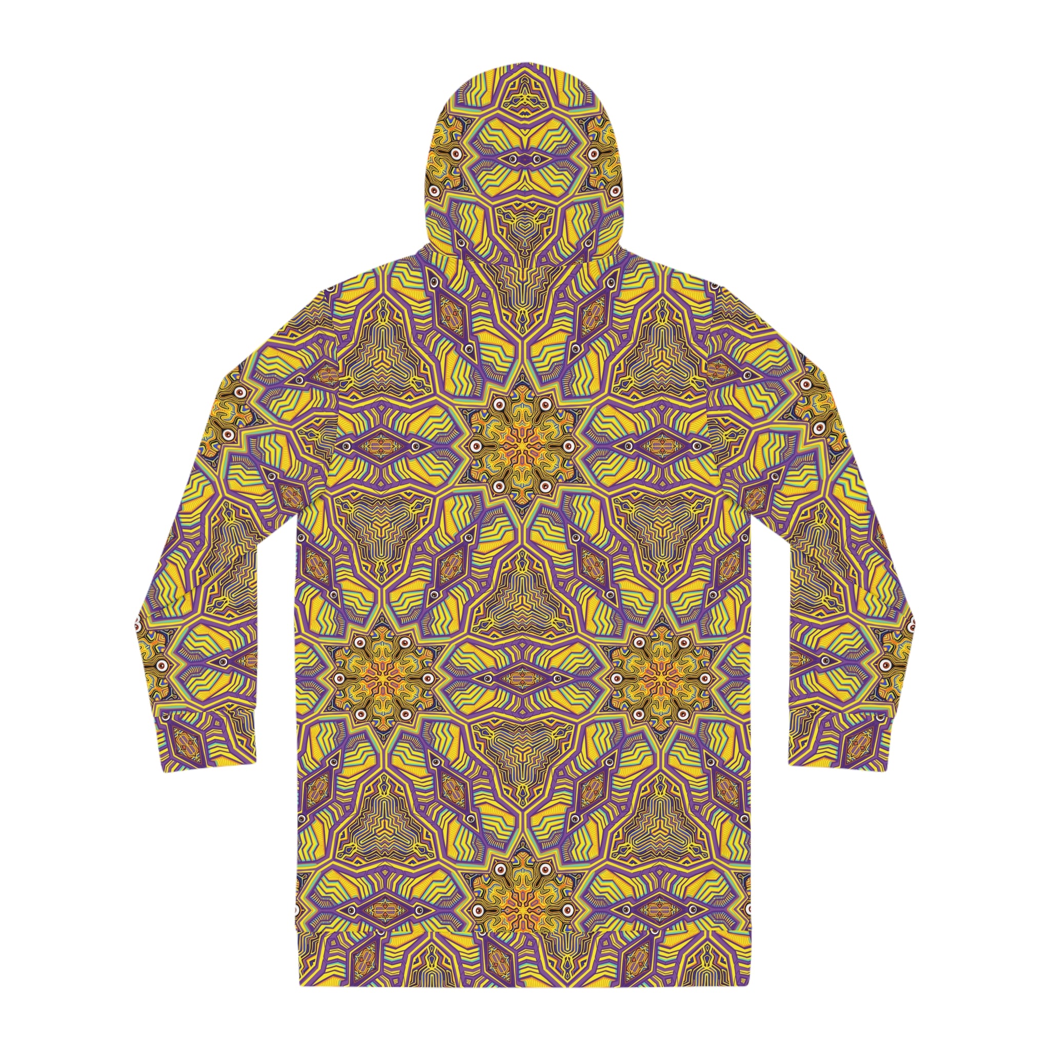 Kaleidoscope Floral Hoodie Dress – Boho Mandala All-Over Print #x88843