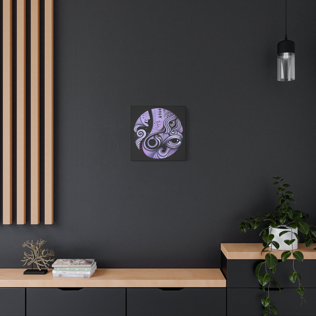 Psychedelic Moon Face Canvas | Matte Stretched Wall Art