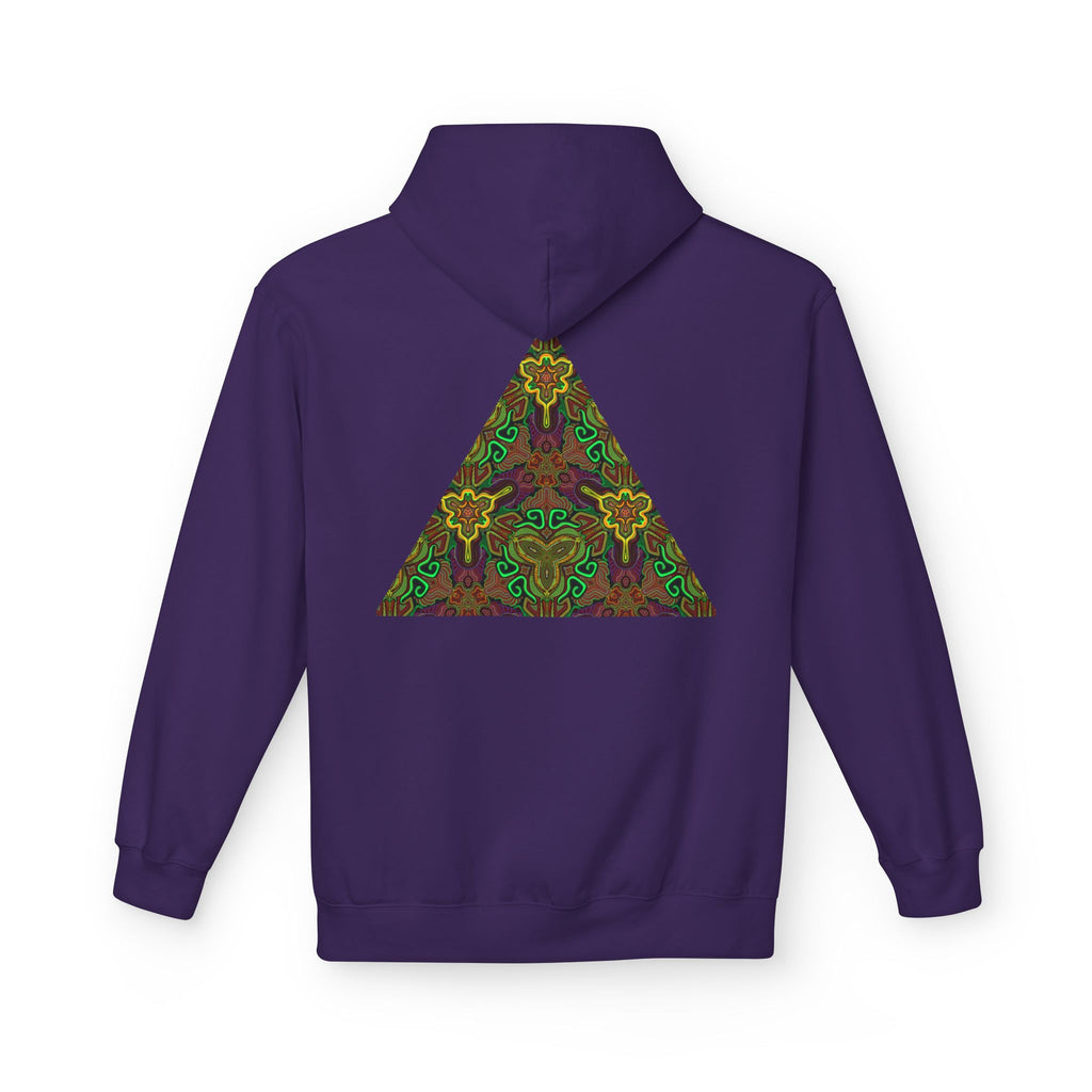 Tribal Kaleidoscope Symbol Hoodie | Geometric Triangle Back Print