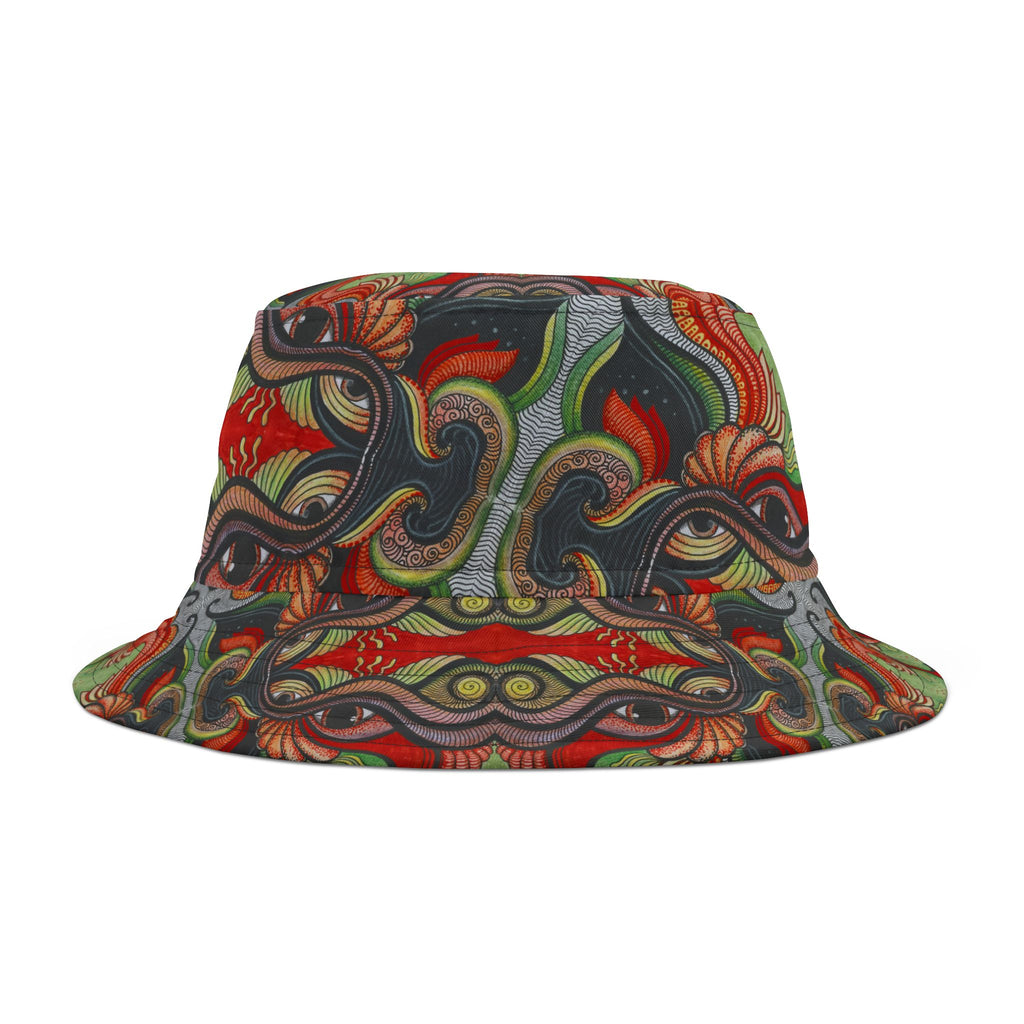 Psychedelic Floral Bucket Hat – Retro Boho Patterned Sun Hat #d2476543