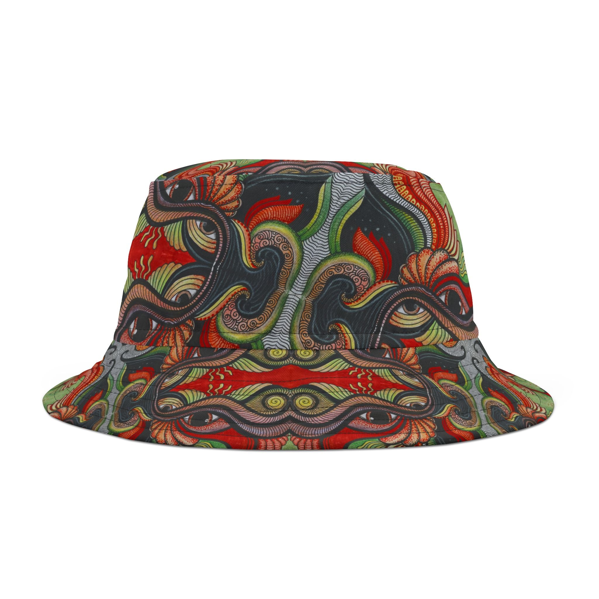 Psychedelic Floral Bucket Hat – Retro Boho Patterned Sun Hat #d2476543